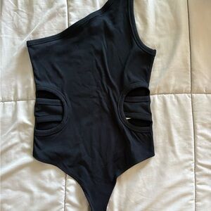 Abercrombie & Fitch Black One-Shoulder Bodysuit
